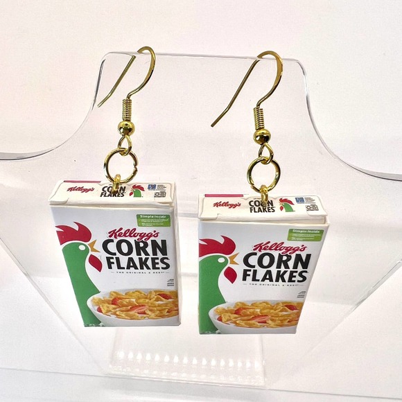 Corn Flakes Earrings - Cereal Earrings - Mini Brands Earrings - Food Earrings - Picture 3 of 10